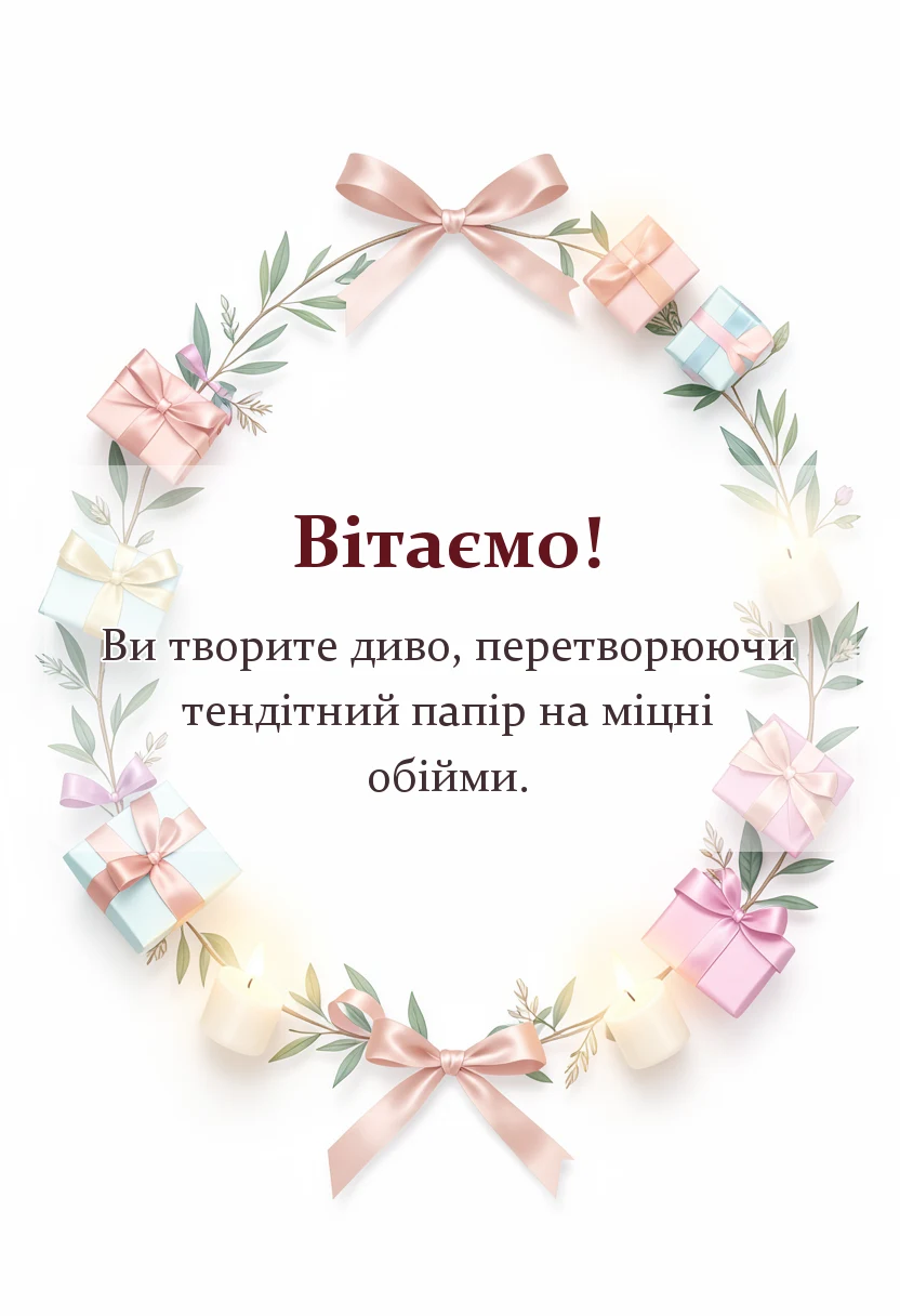 унікальна листівка - привітання з паперовим весіллям своїми словами