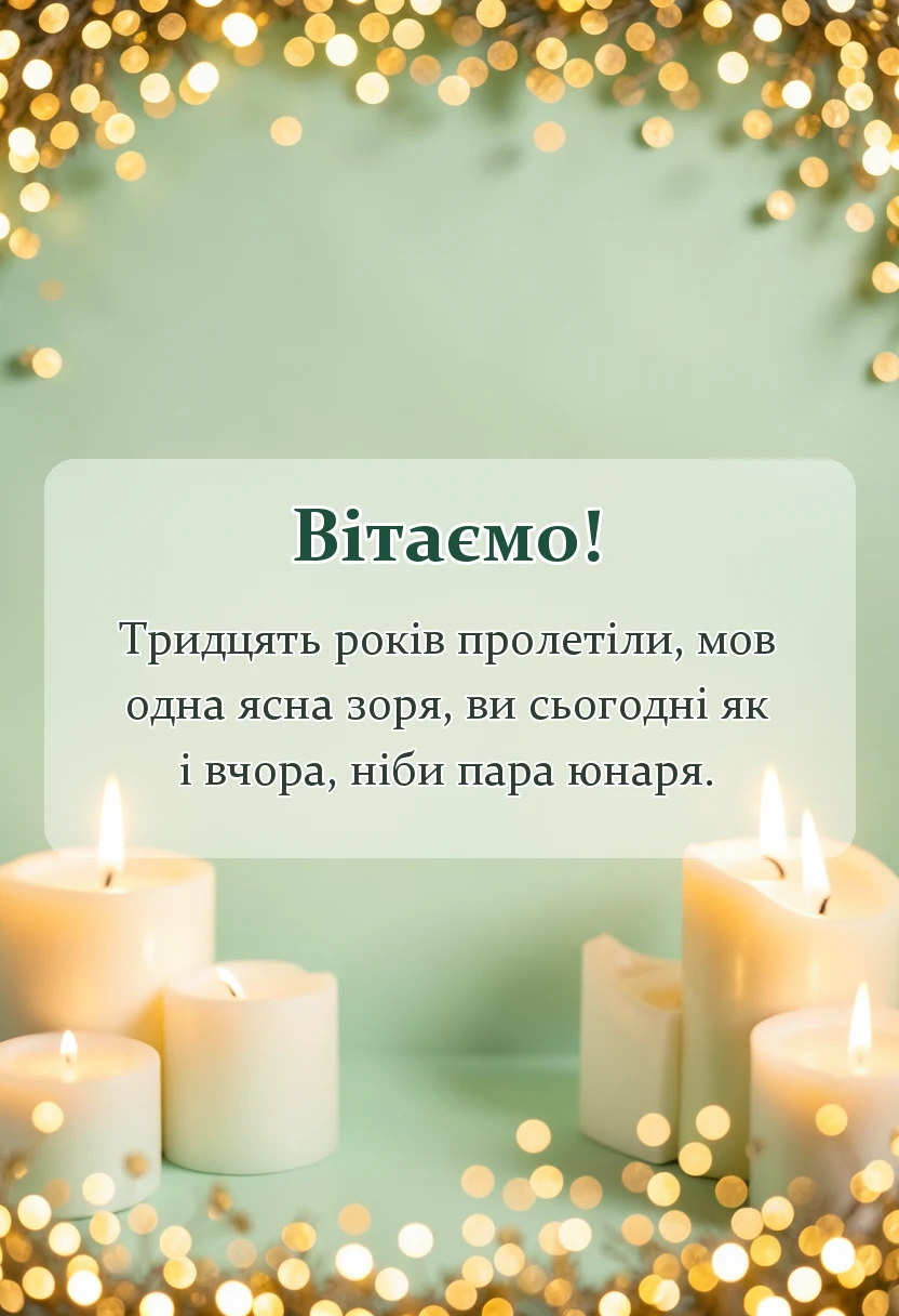 красива листівка: привітання з перлиновим весіллям
