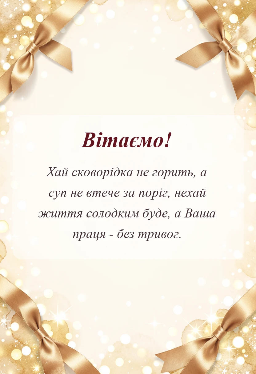 унікальна листівка - прикольні привітання з днем кухаря