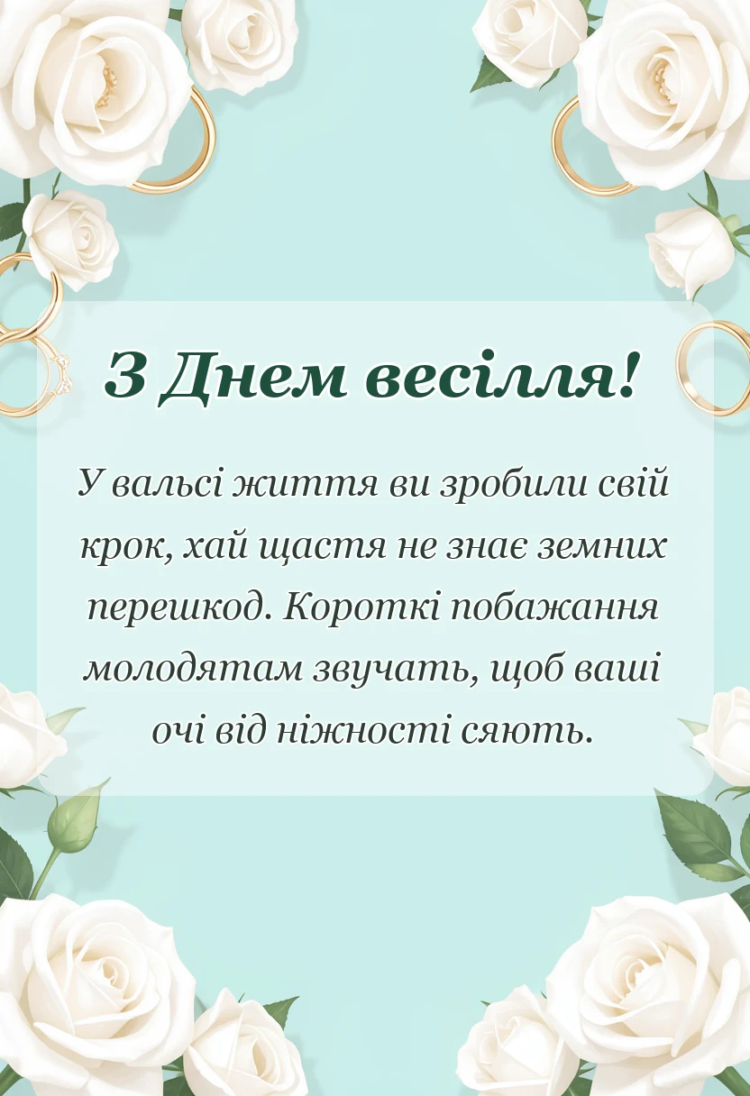 красива листівка: короткі тости на весілля