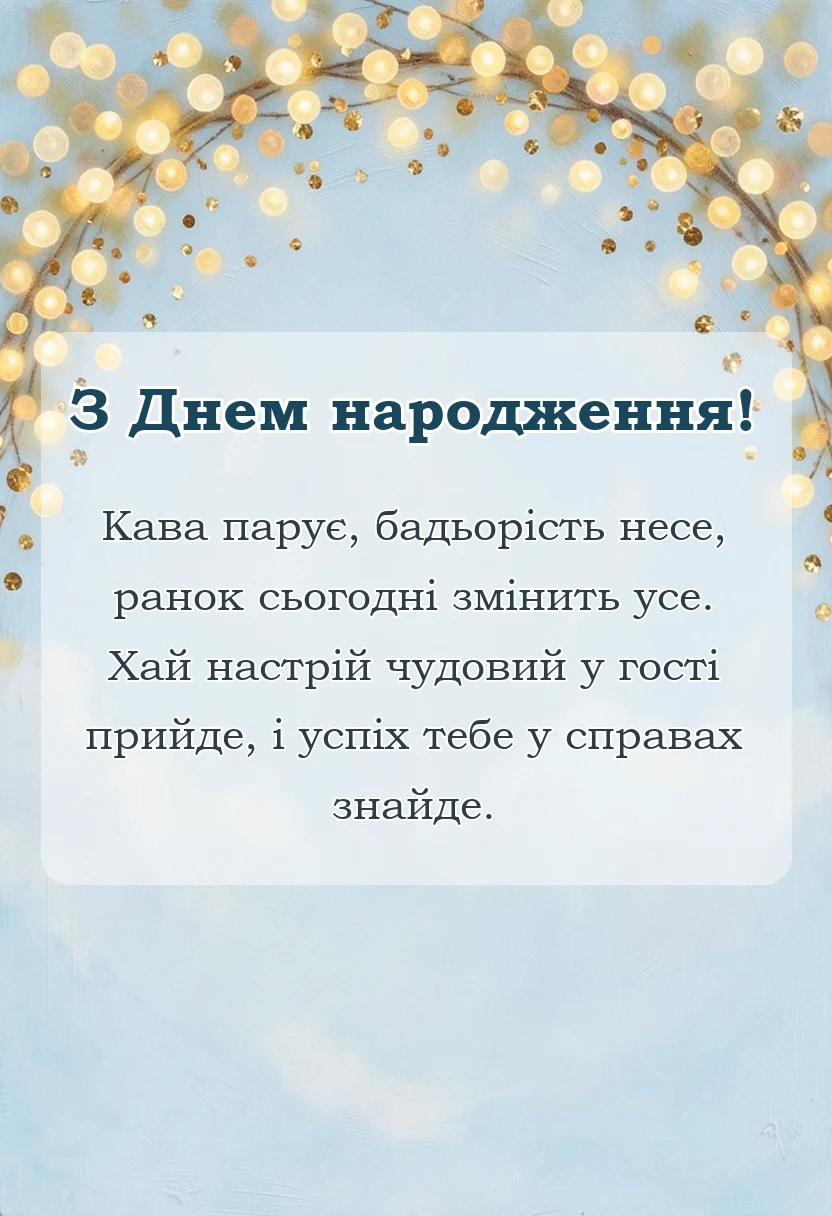 листівка з побажанням - незвичайне ранкове привітання