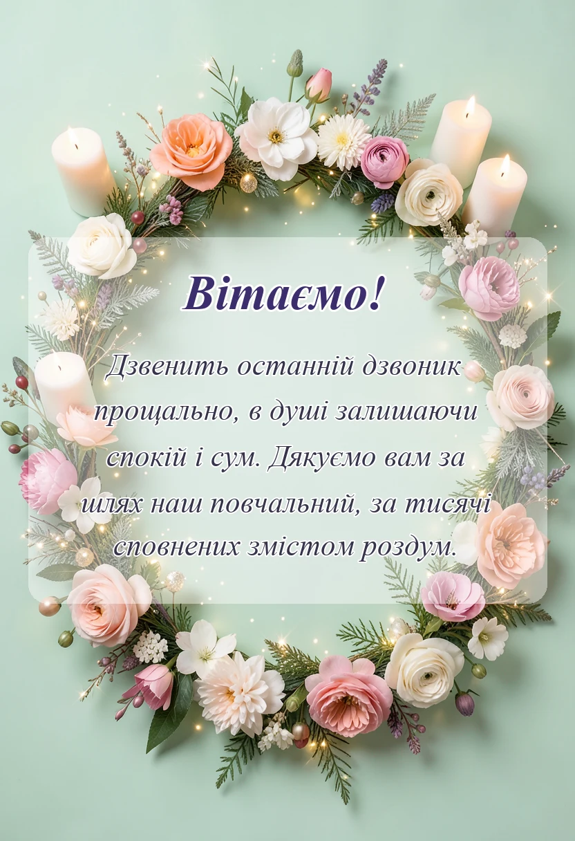 вітальна листівка - подяка вчителям на випускний