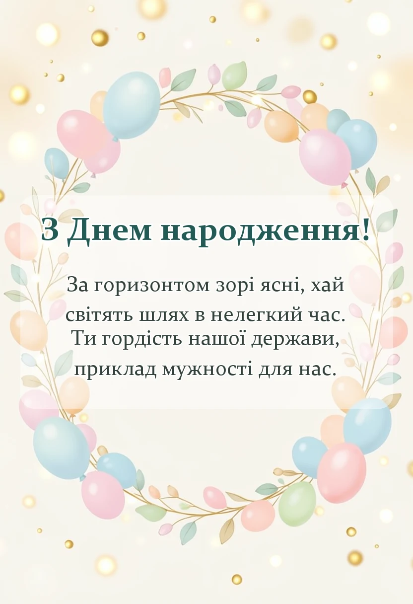 красива листівка: привітання військовим з днем народження