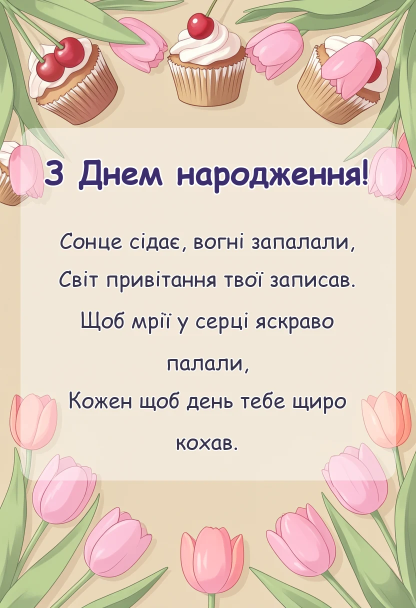 листівка з побажанням - привітання з днем народження креативно