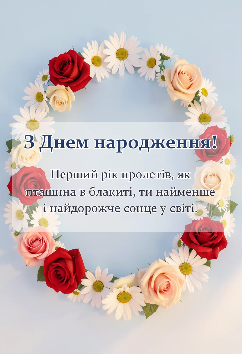 листівка з побажанням - побажання дитині на рочок