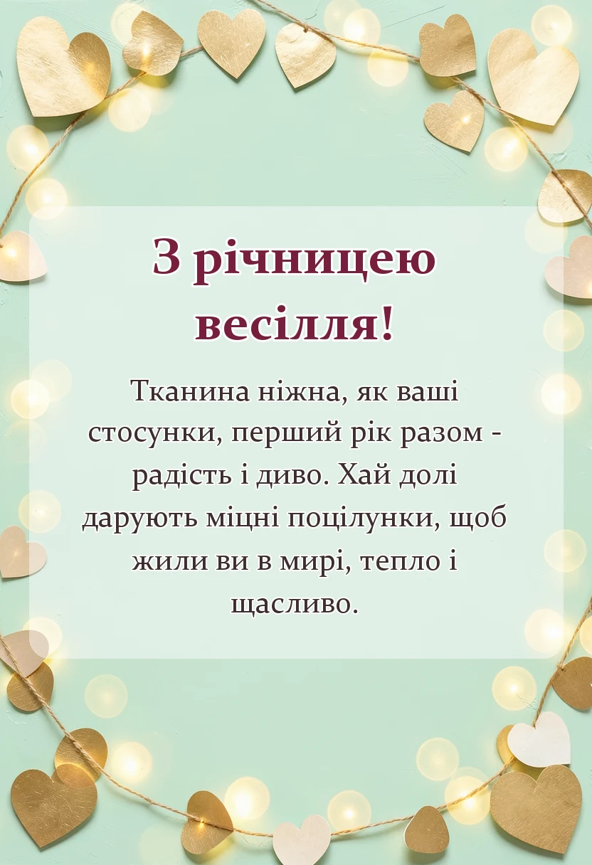 святкова картинка: привітання з ситцевим весіллям