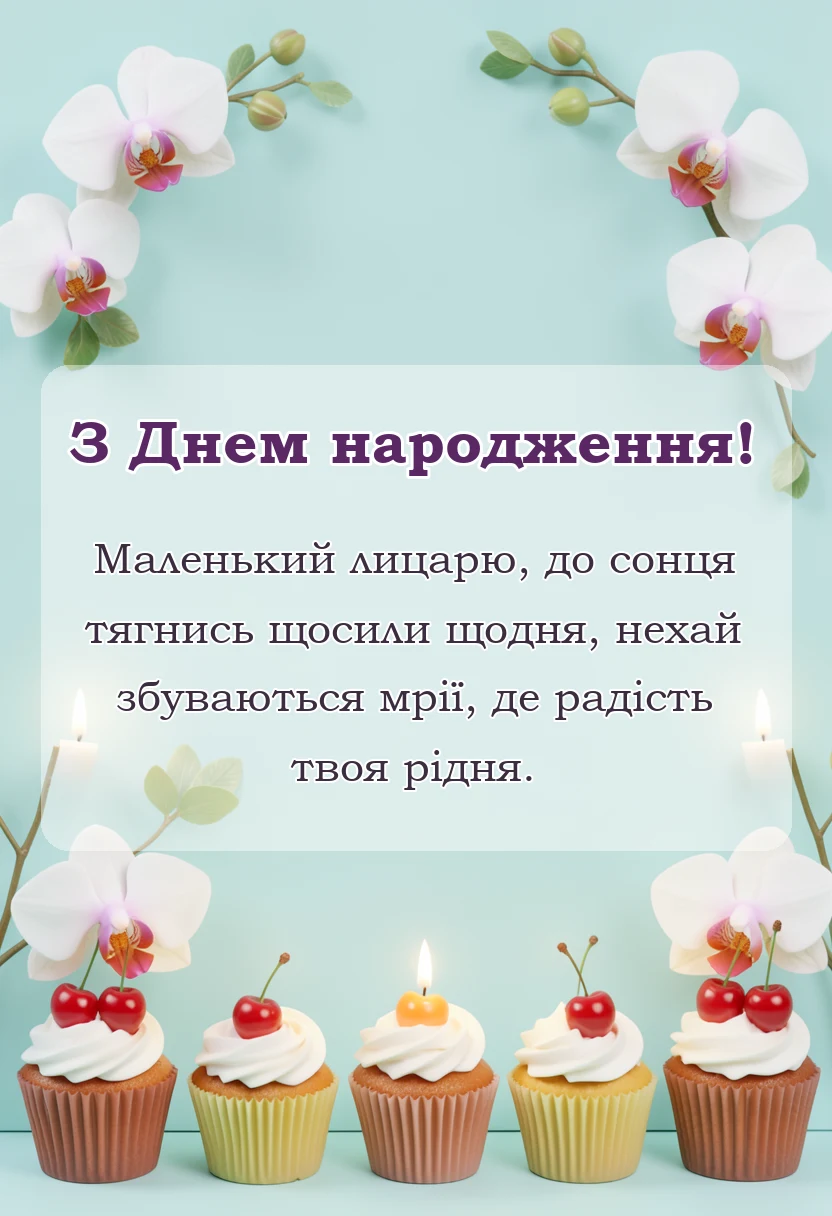 красива листівка: привітання з днем народження хлопчику