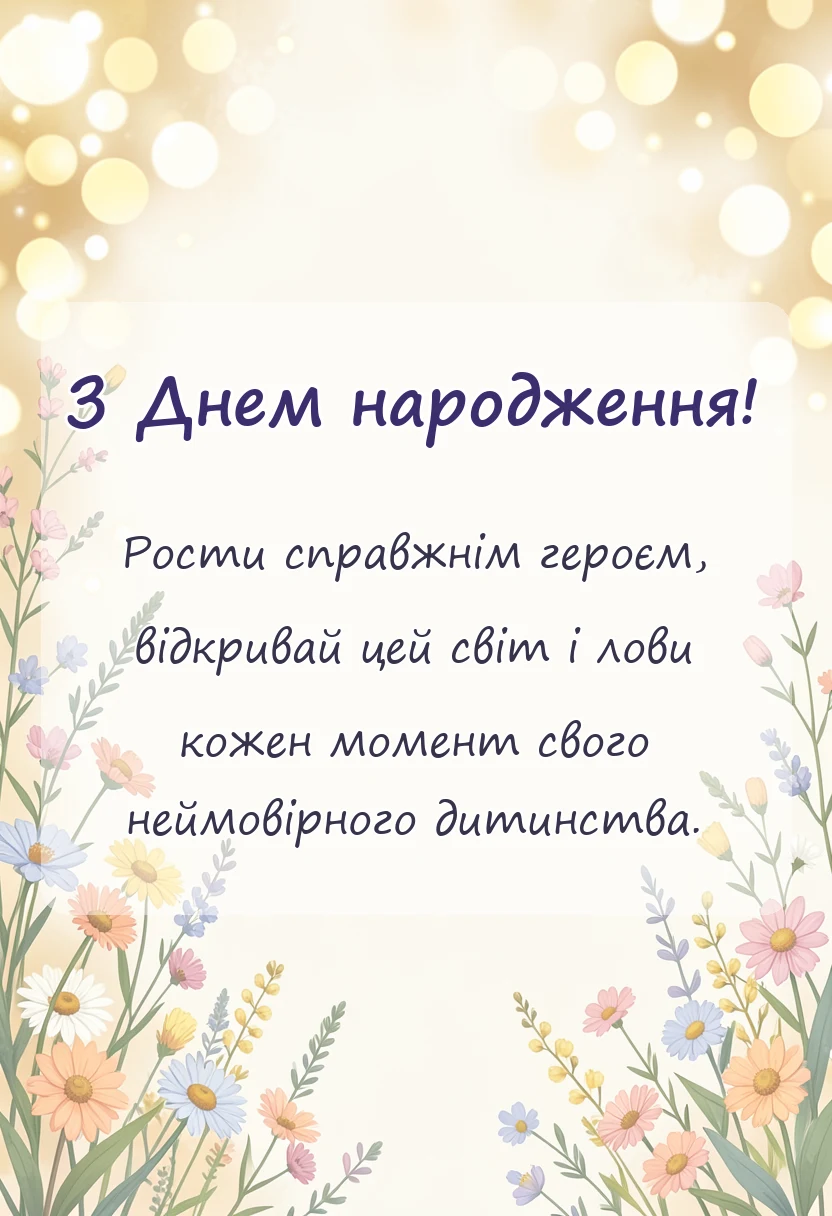святкова картинка: привітання з днем народження хлопчику