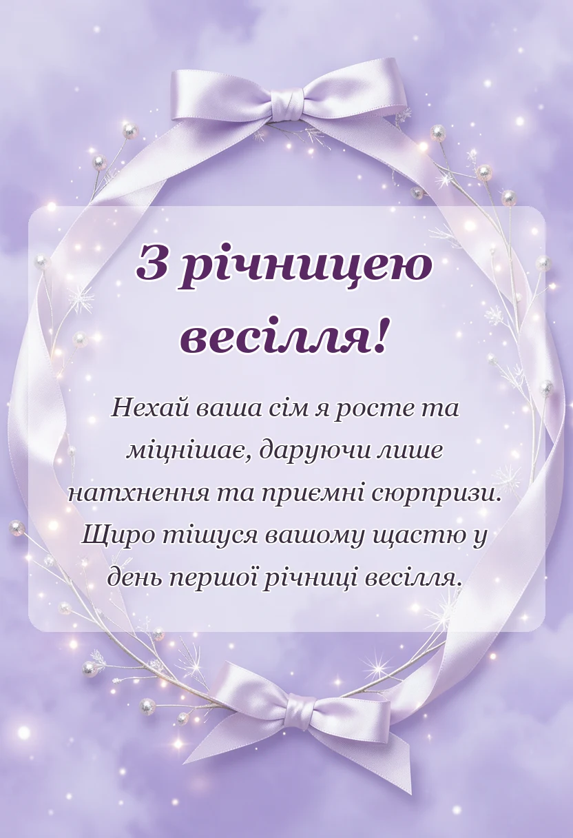 листівка з побажанням - привітання з ситцевим весіллям