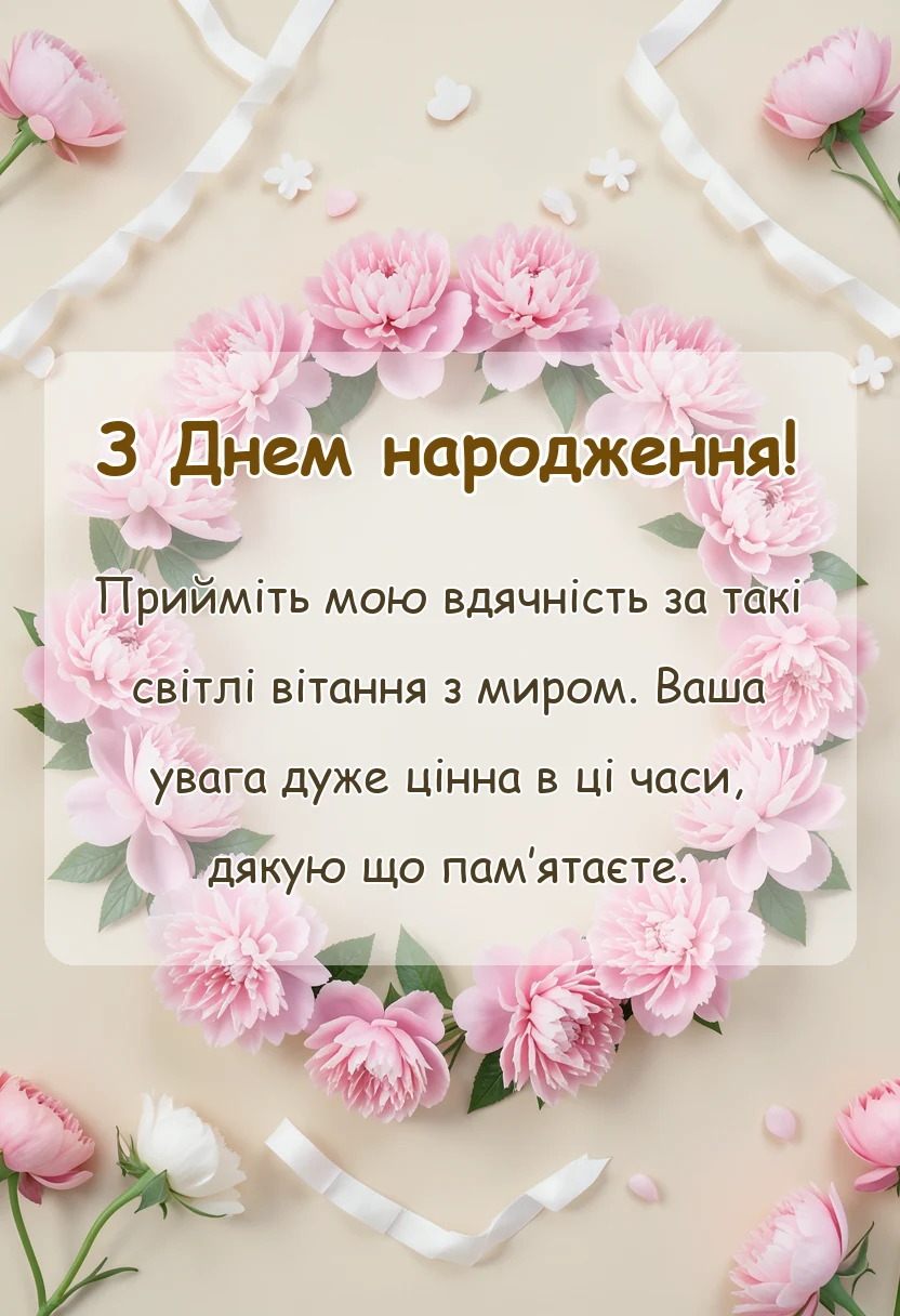 красива листівка: картинки дякую за привітання мирного неба
