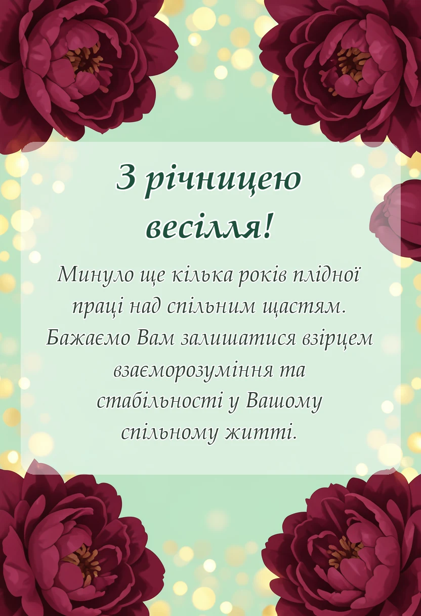 святкова картинка: оригінальні привітання з річницею весілля