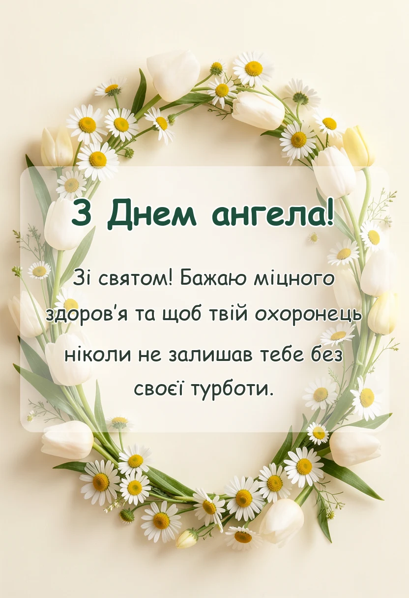 унікальна листівка - побажання в день ангела
