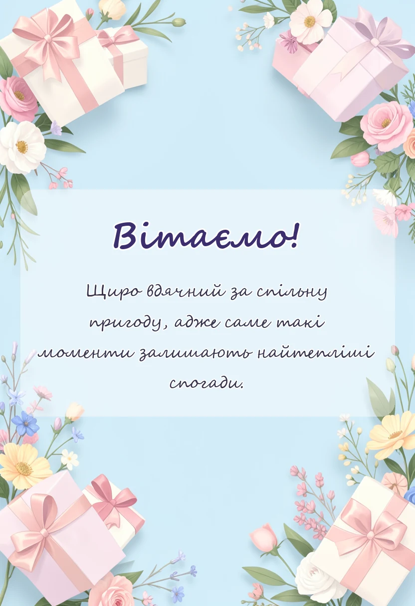 красива листівка: подяка за чудову подорож