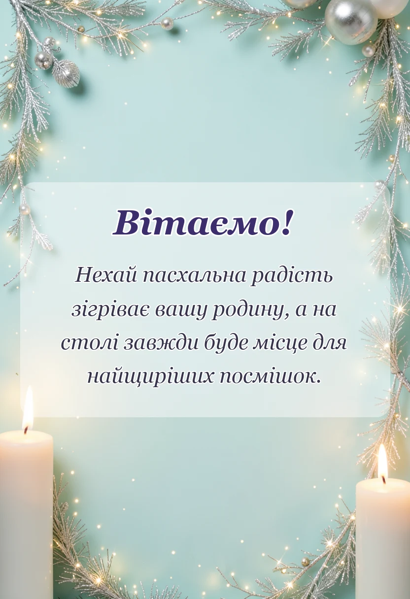 вітальна листівка - привітання з великоднем своїми словами короткі