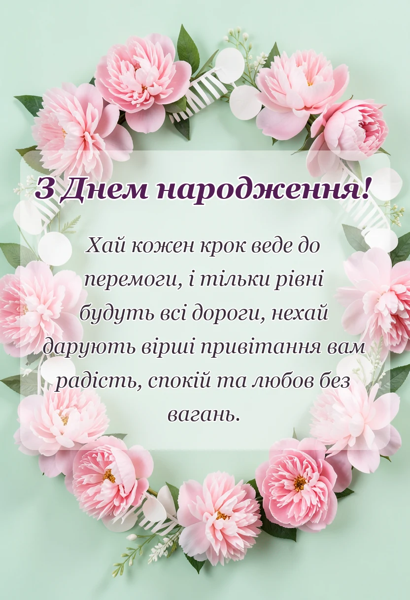 вітальна листівка - привітання з днем народження у віршах
