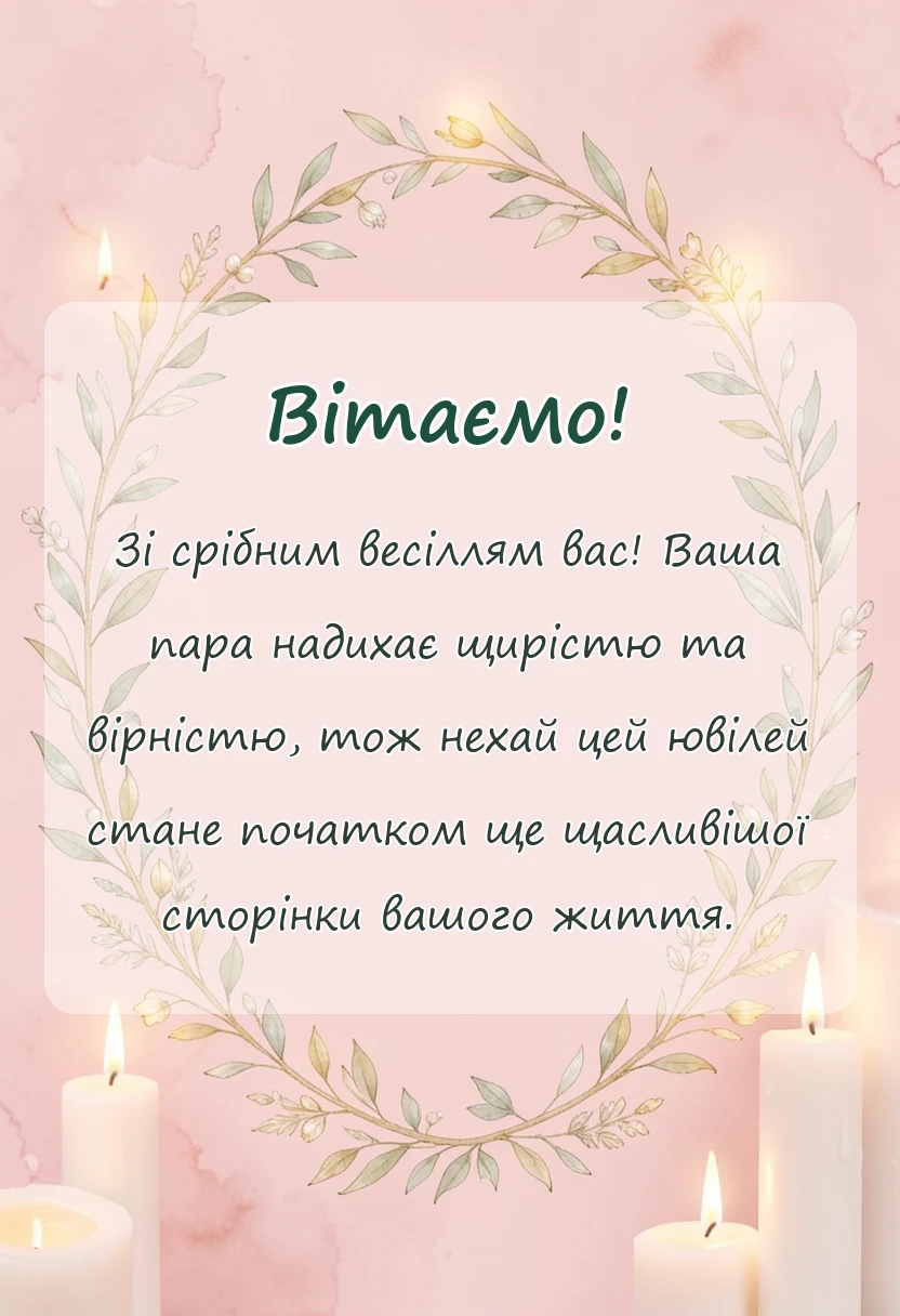 красива листівка: картинки з срібним весіллям у віршах