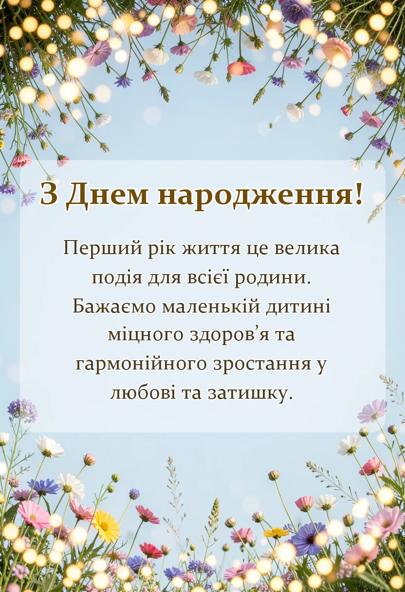 листівка з побажанням - побажання дитині на рочок