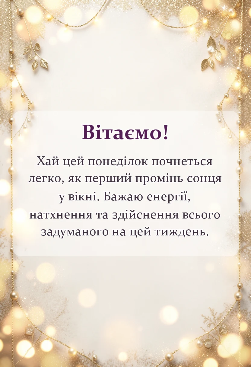 листівка з побажанням - побажання з понеділком своїми словами