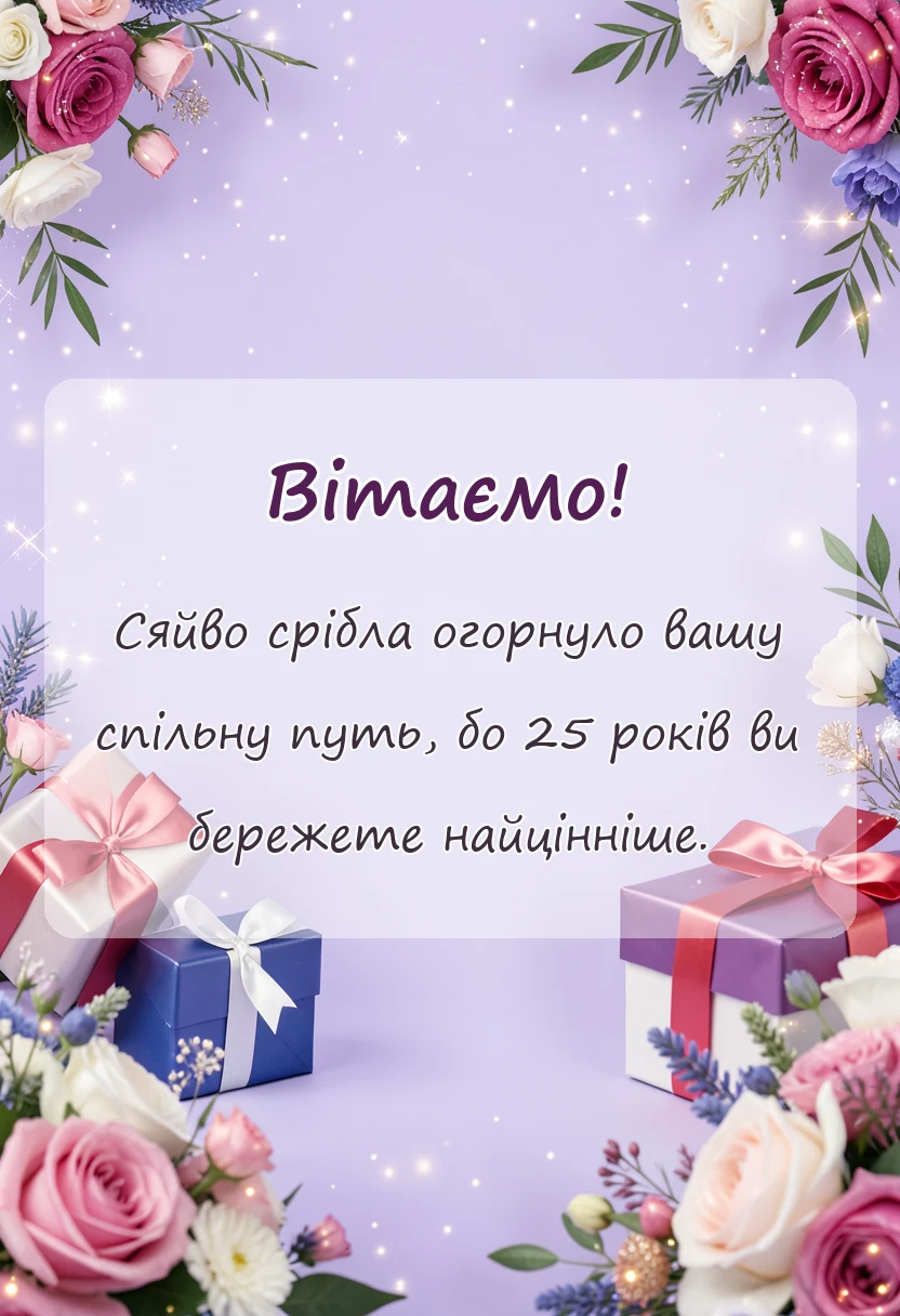 унікальна листівка - привітання з срібним весіллям у віршах