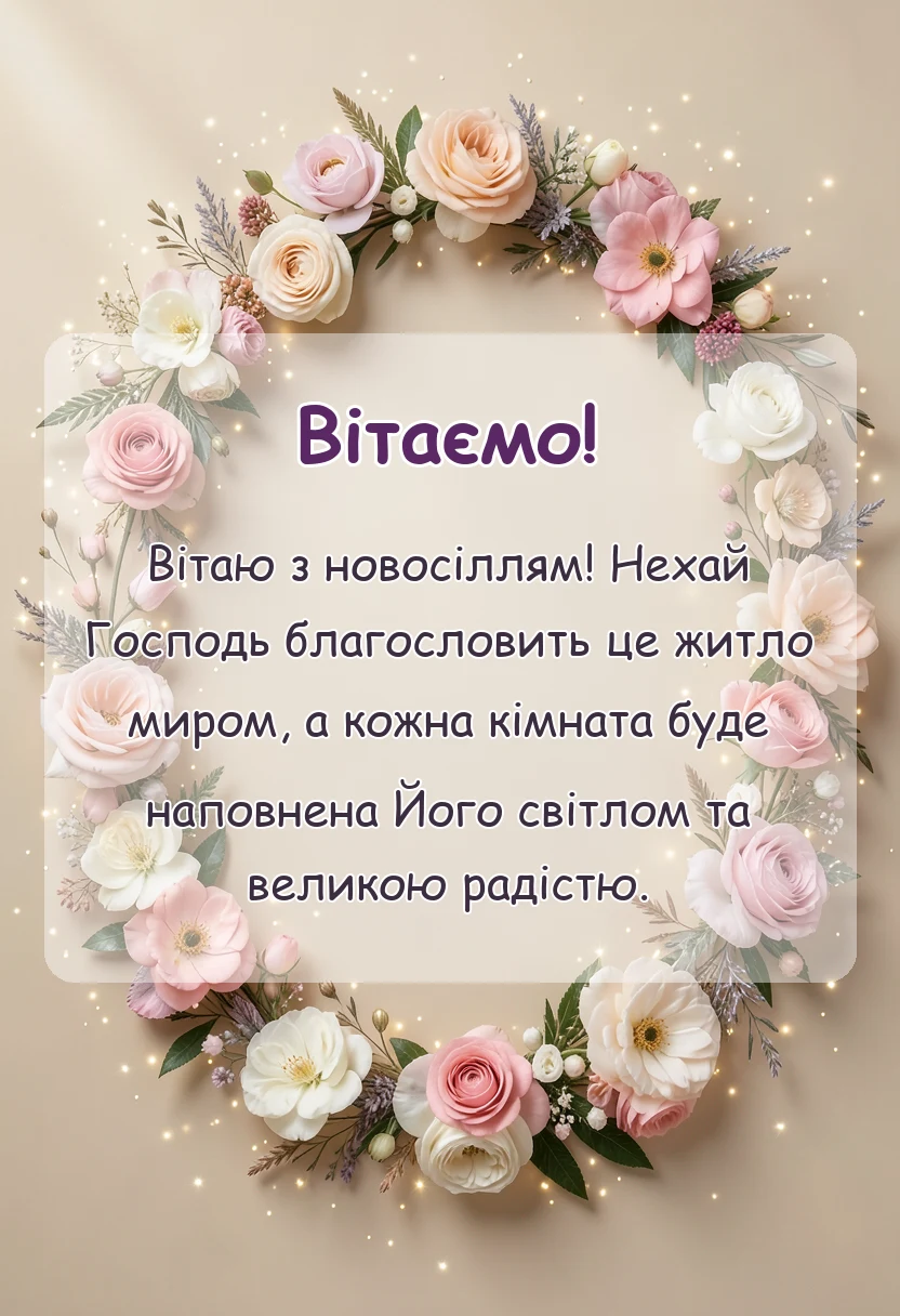 вітальна листівка - християнські привітання з новосіллям