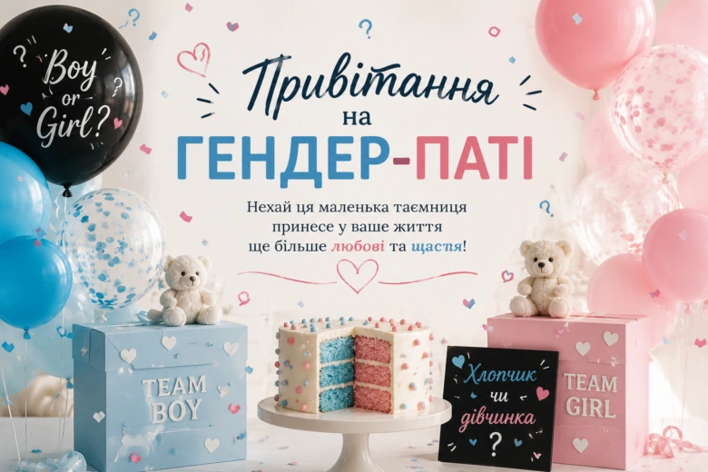 Гендер-паті з тортами та іграшками для хлопчика