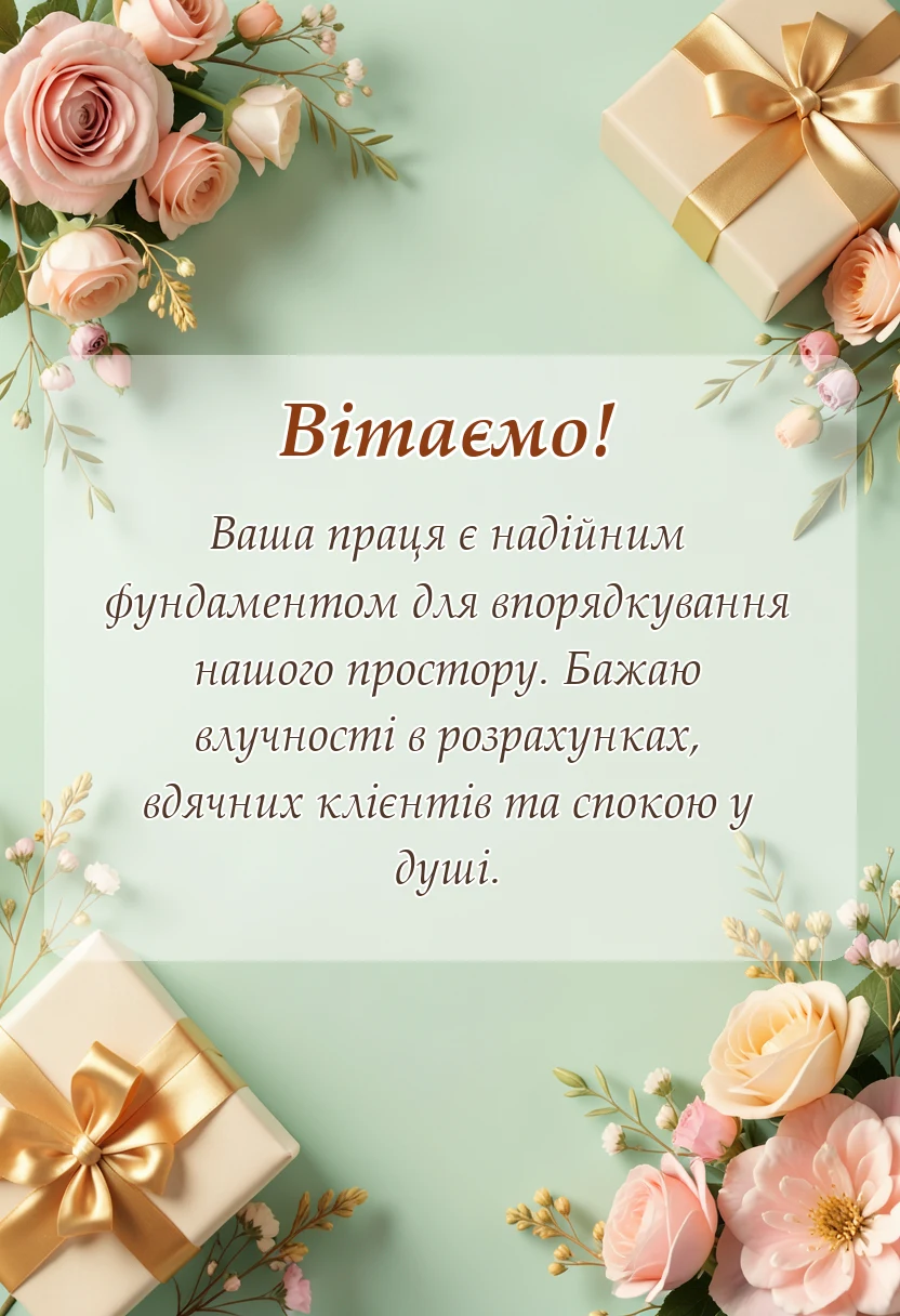 красива листівка: з днем землевпорядника