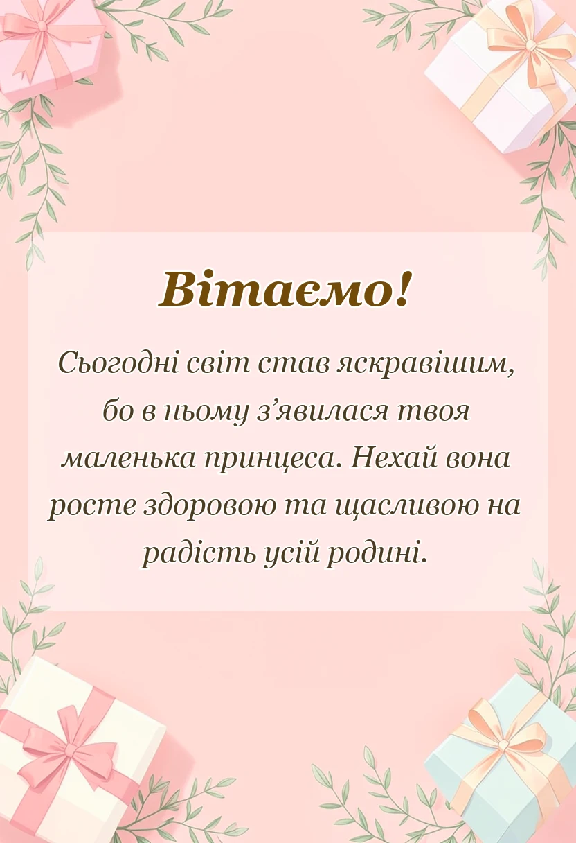 листівка з побажанням - картинки з народженням онучки українською мовою