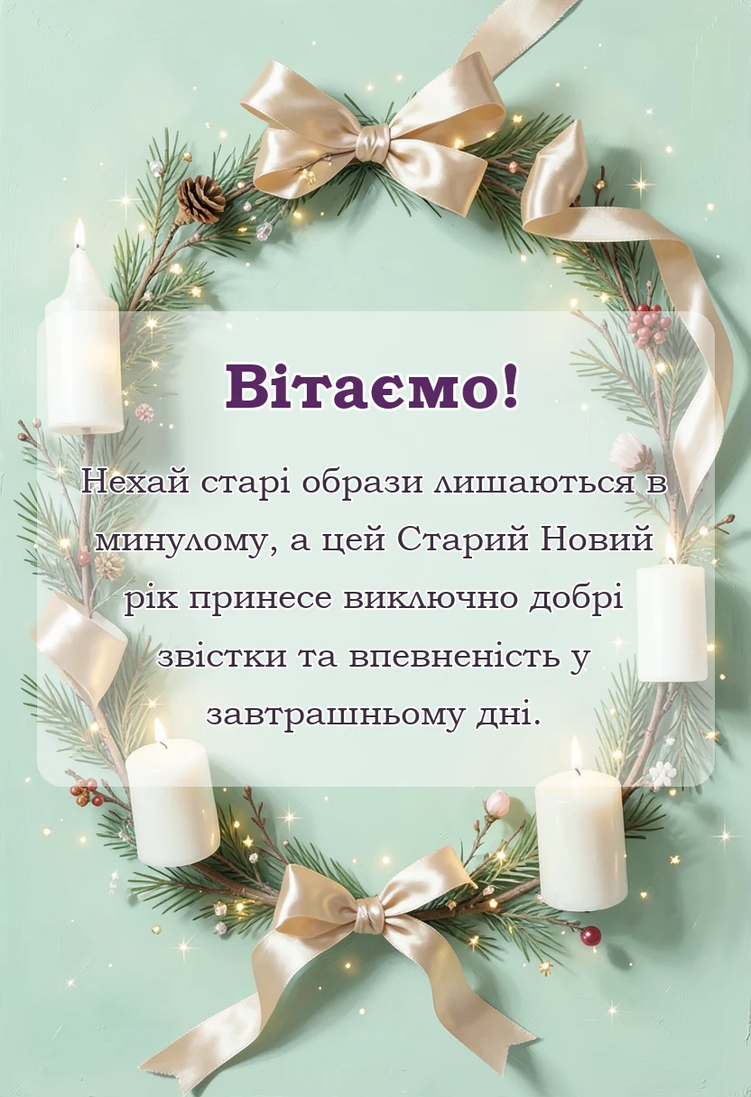 вітальна листівка - картинки зі старим новим роком українською мовою