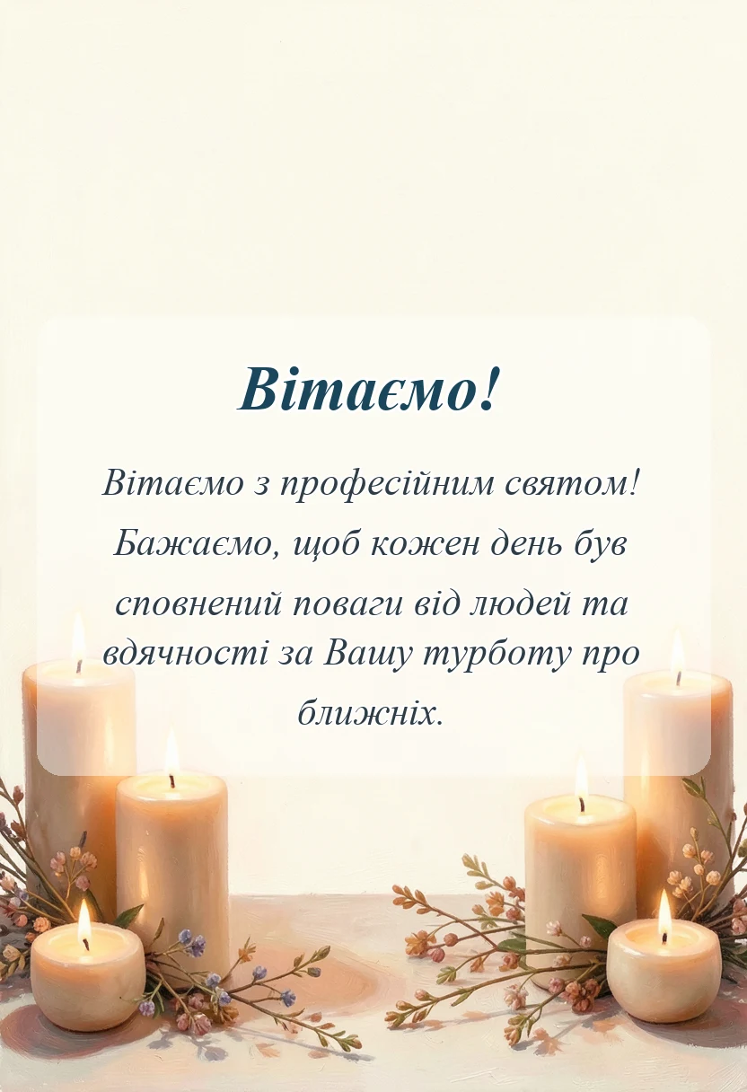 святкова картинка: вітальна листівка з днем працівника соціальної сфери