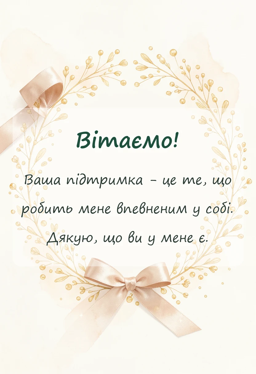 вітальна листівка - подяка батькам українською