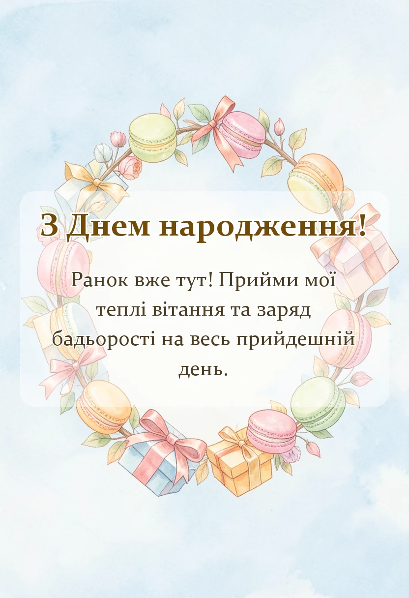 вітальна листівка - вітання з добрим ранком з картинками