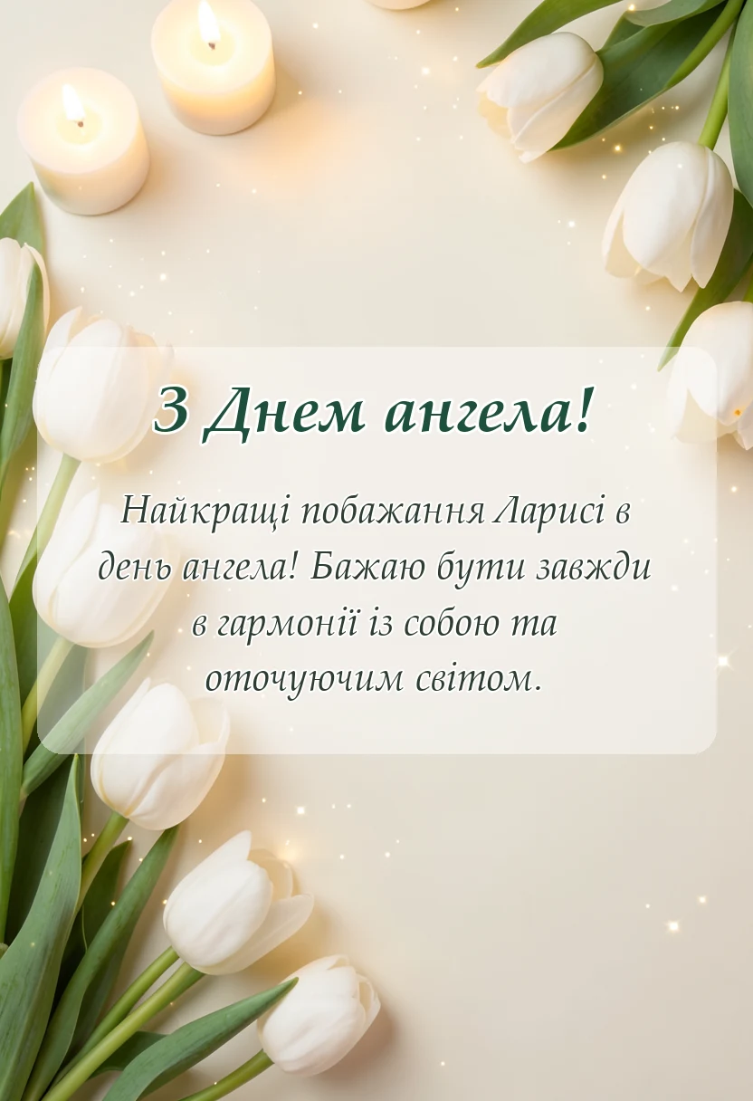 унікальна листівка - привітання з днем ангела лариси своїми словами
