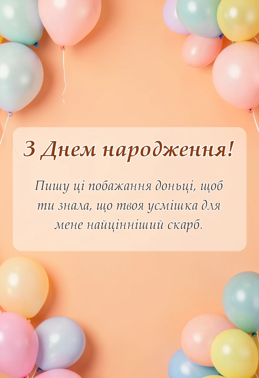 унікальна листівка - привітання з днем донечки картинки підписи побажання