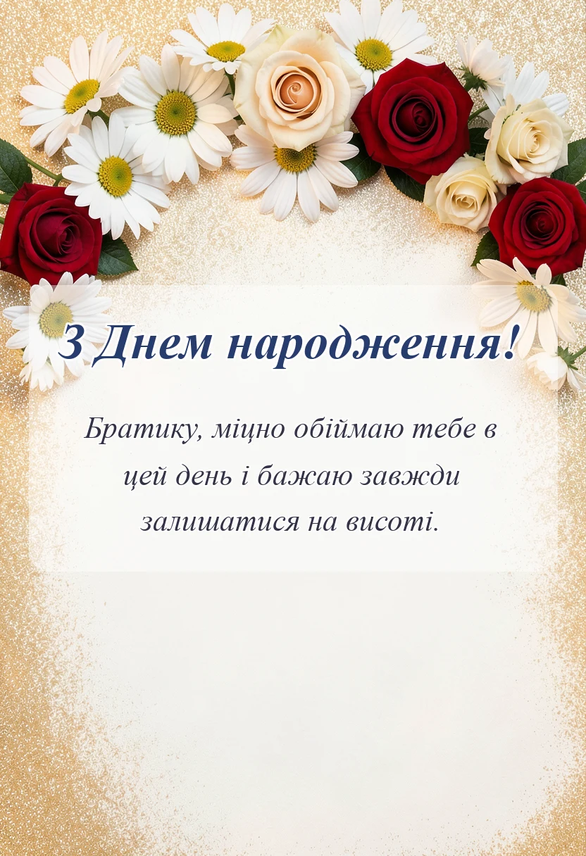 листівка з побажанням - привітання з днем народження брата