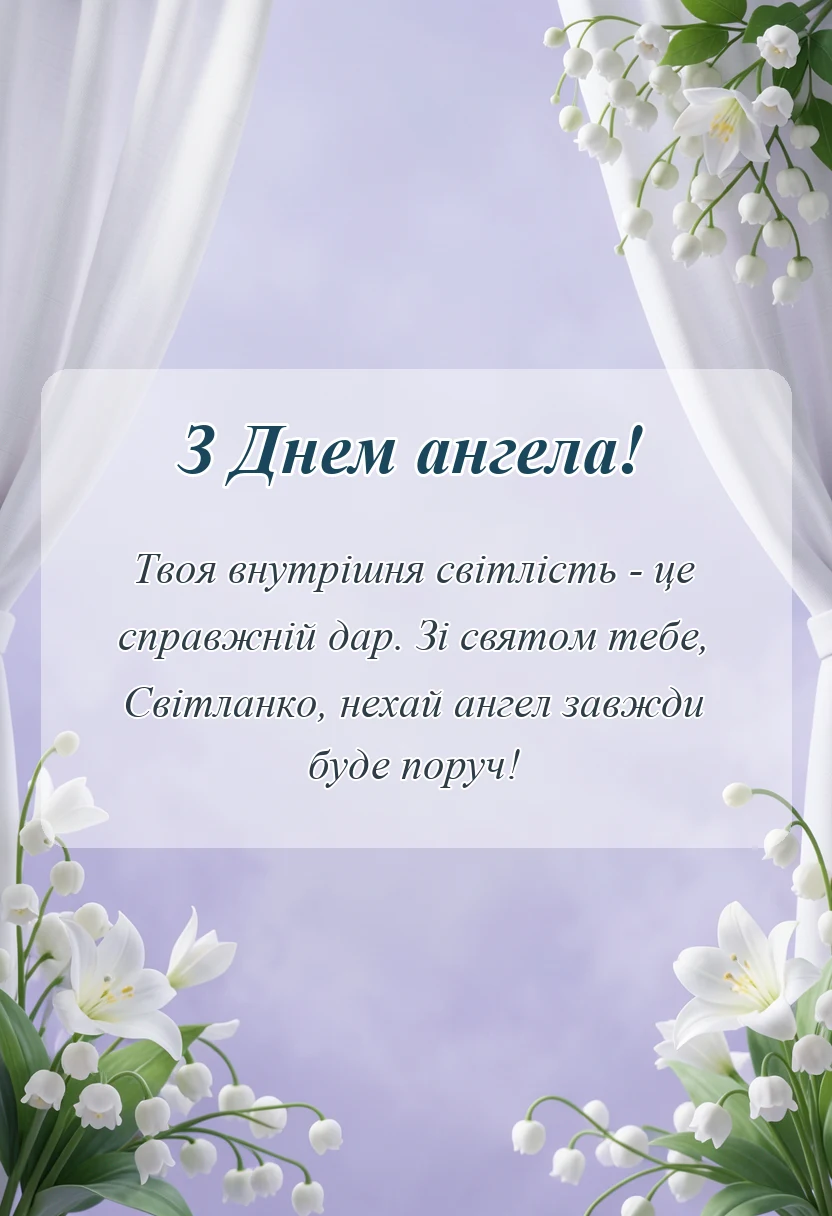 листівка з побажанням - день ангела світлани привітання
