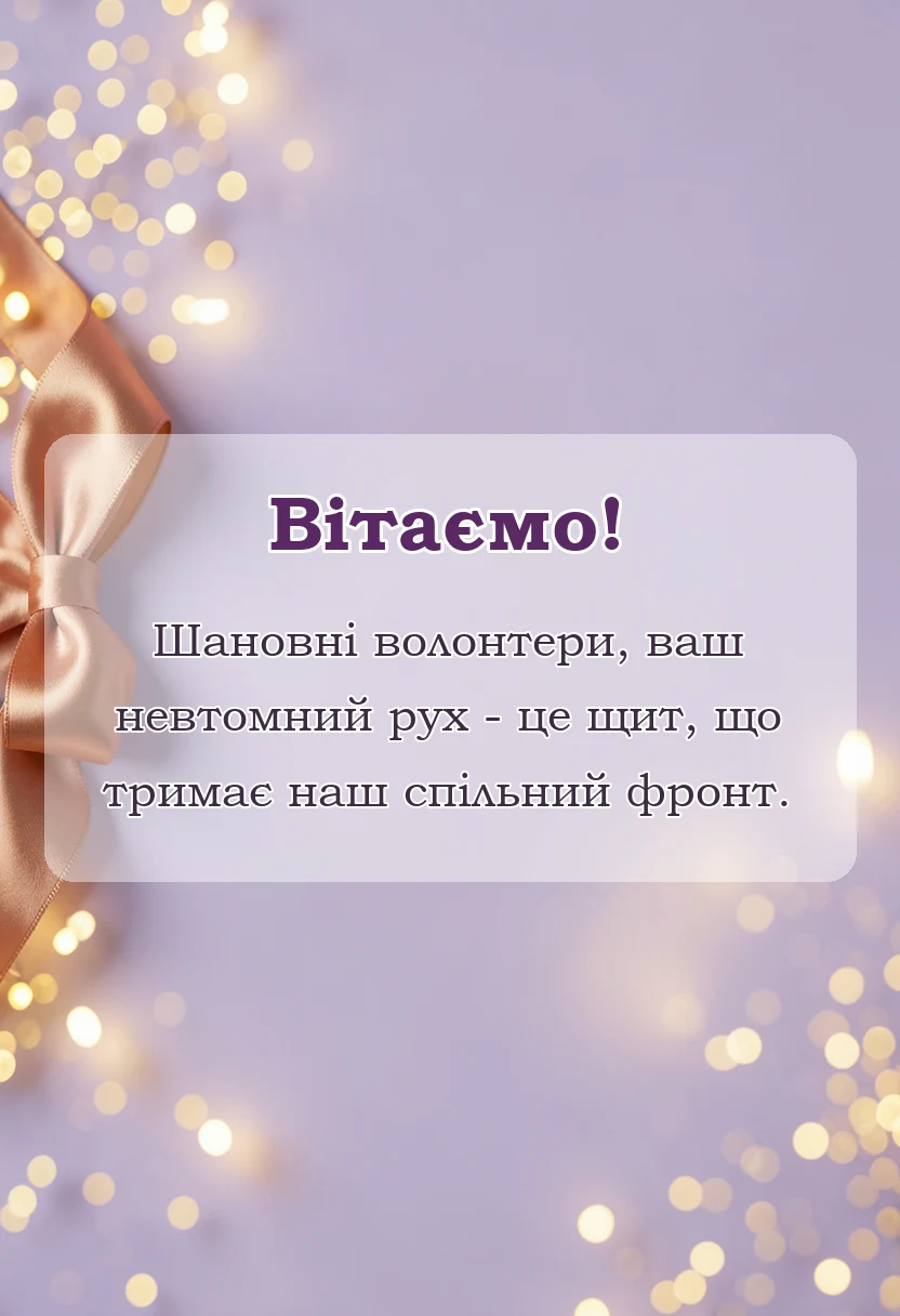 листівка з побажанням - вірш подяка волонтерам