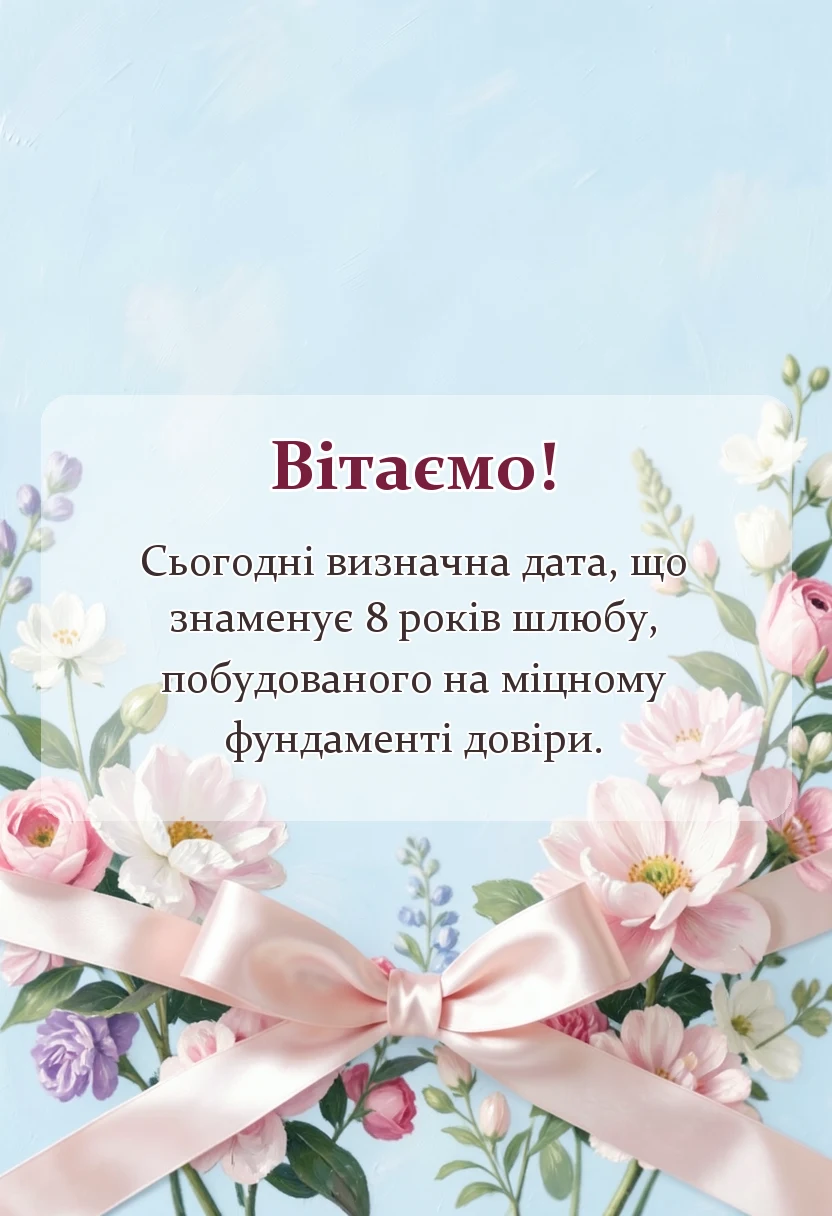 красива листівка: жерстяне весілля 8 років картинки українською