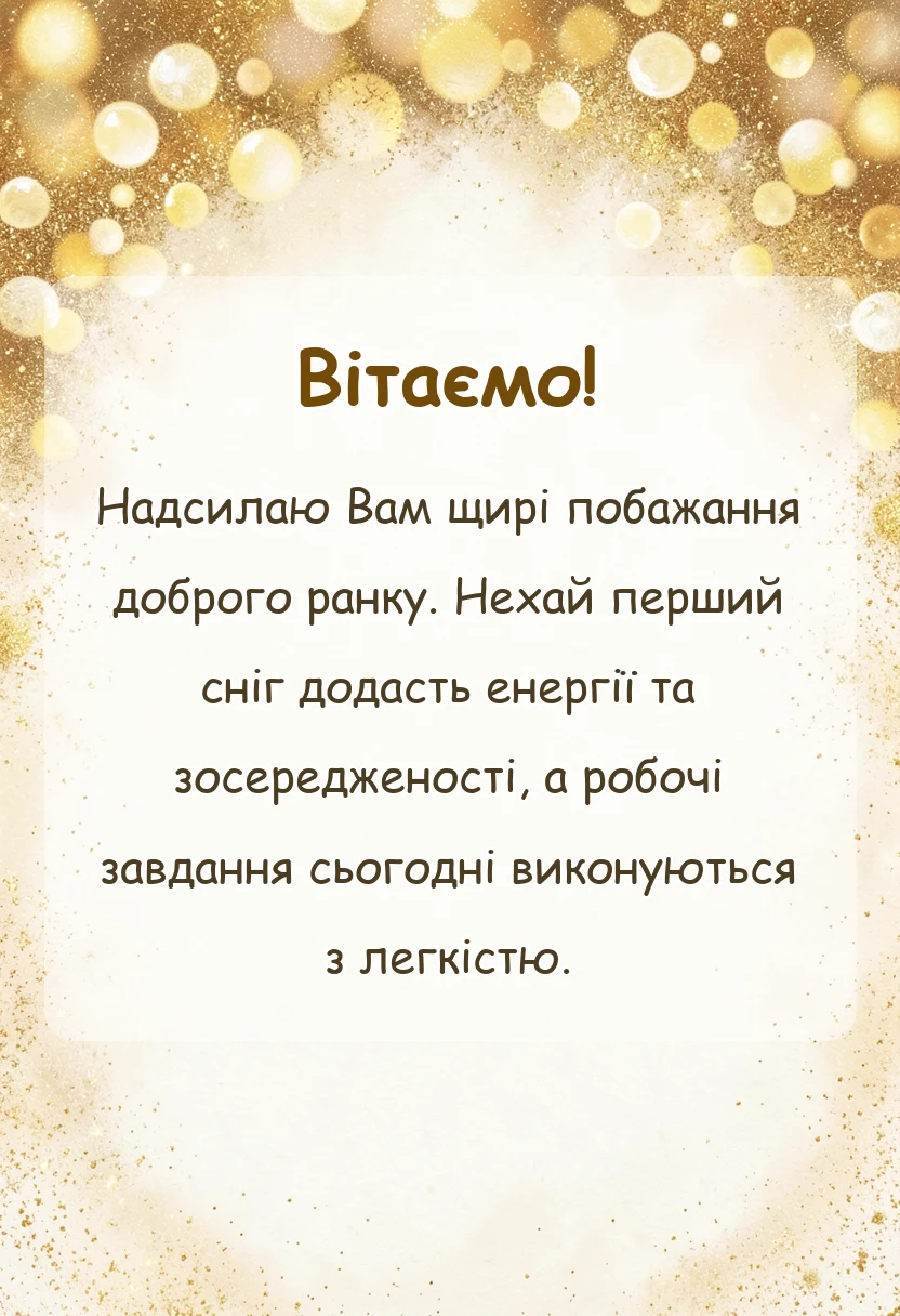 унікальна листівка - картинки доброго ранку з першим снігом