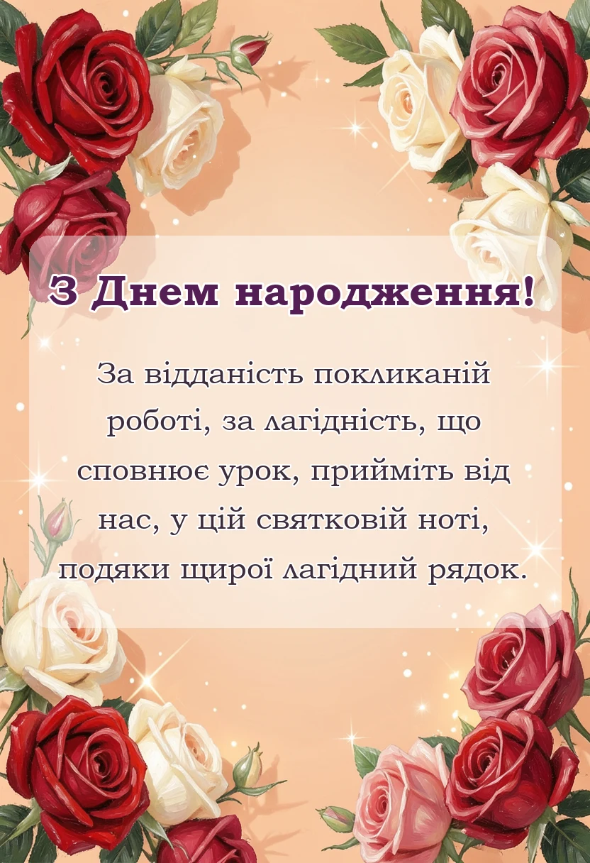 листівка з побажанням - вірш подяка вчительці