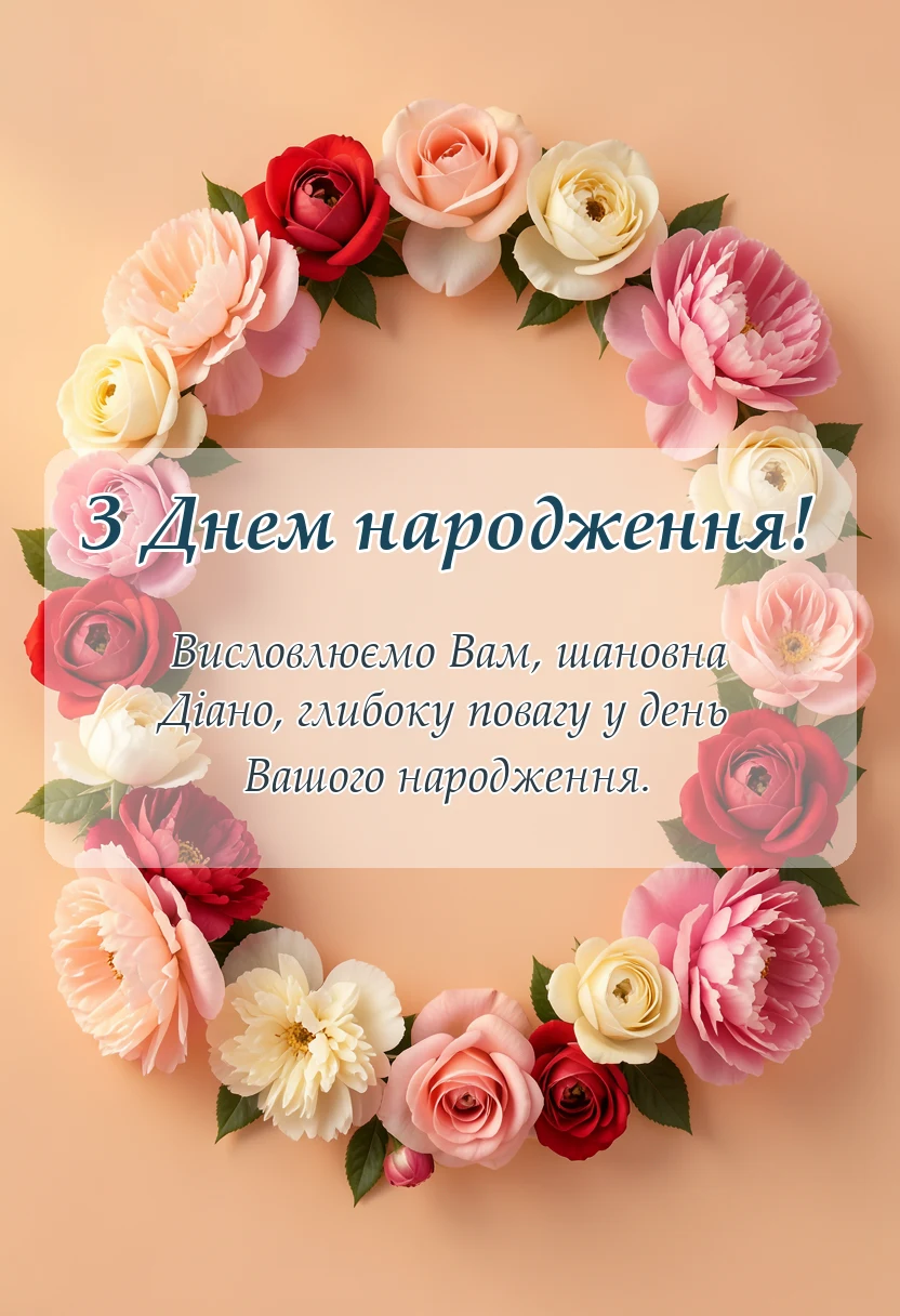 листівка з побажанням - картинки з днем народження діані українською