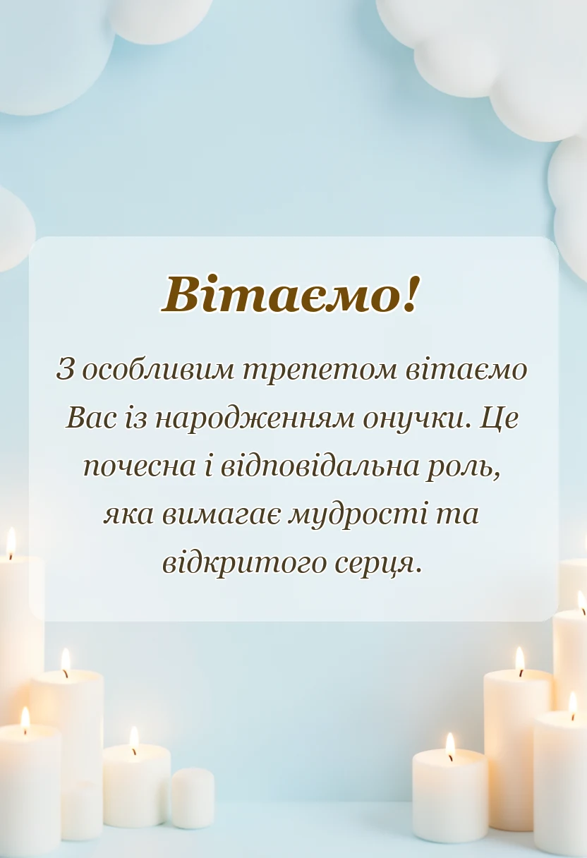 листівка з побажанням - картинки з народженням онучки українською мовою