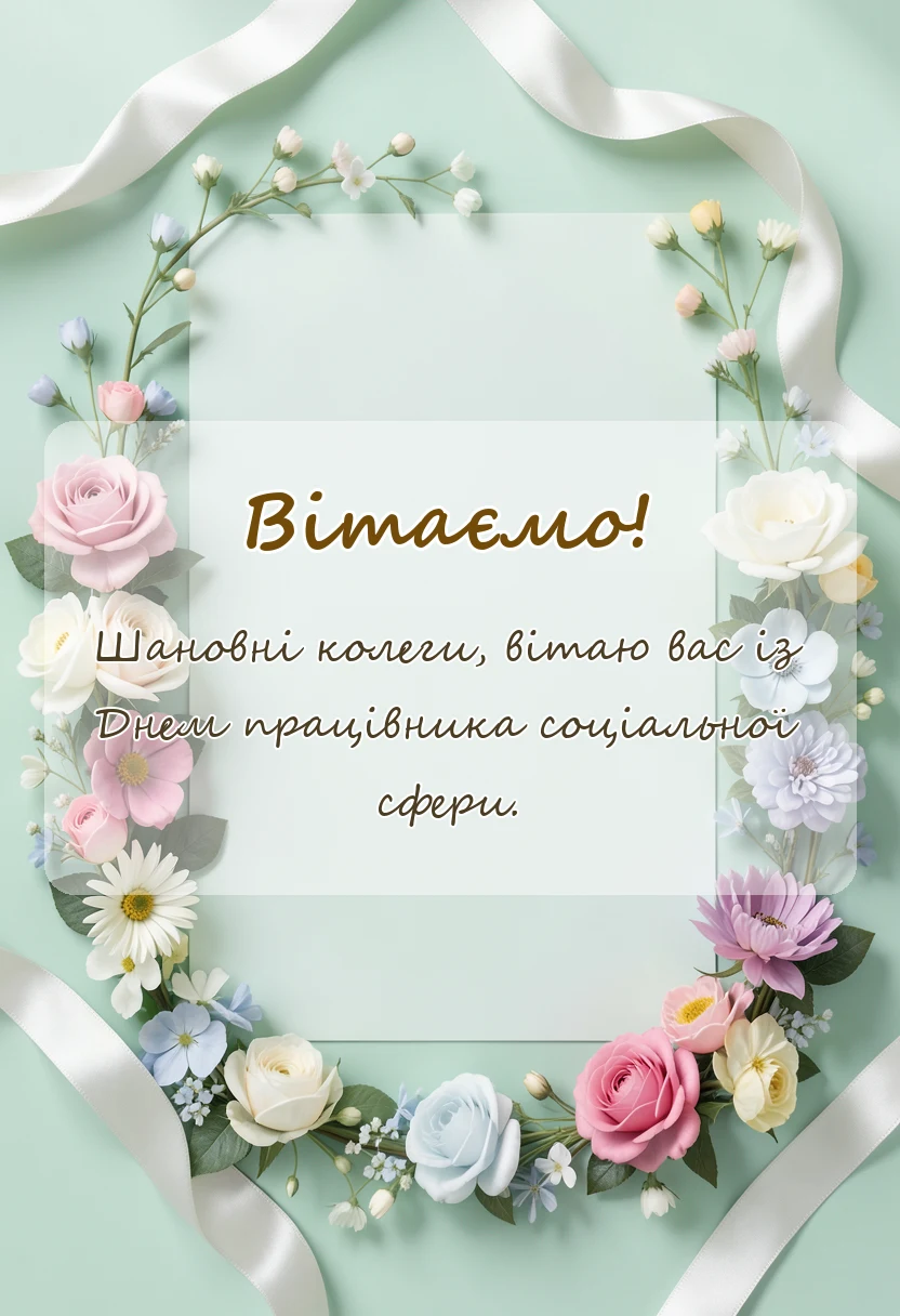 листівка з побажанням - вітальна листівка з днем працівника соціальної сфери