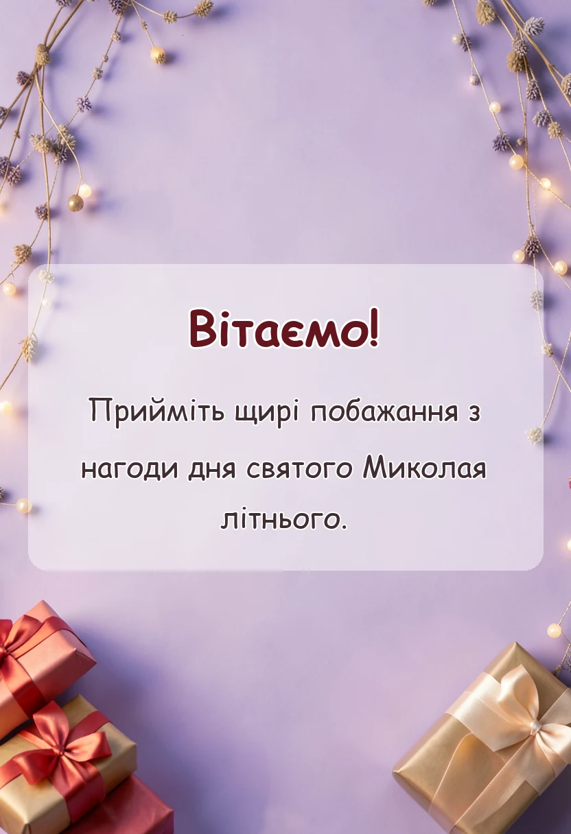 красива листівка: листівки з днем святого миколая чудотворця літнього