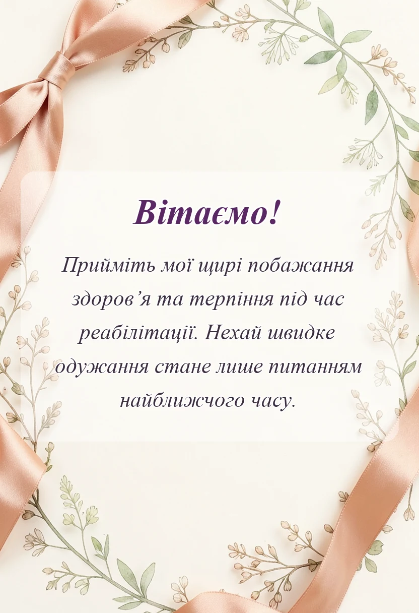 вітальна листівка - побажання одужання картинки