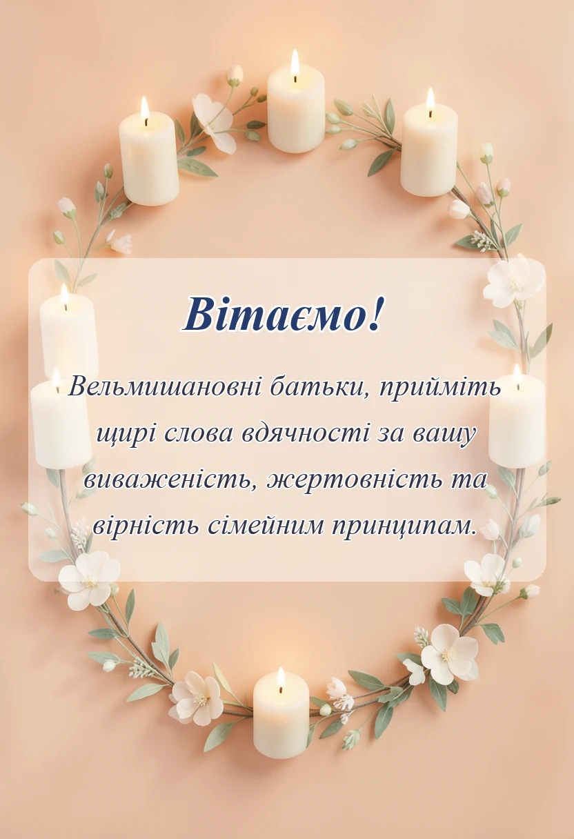 святкова картинка: подяка батькам українською