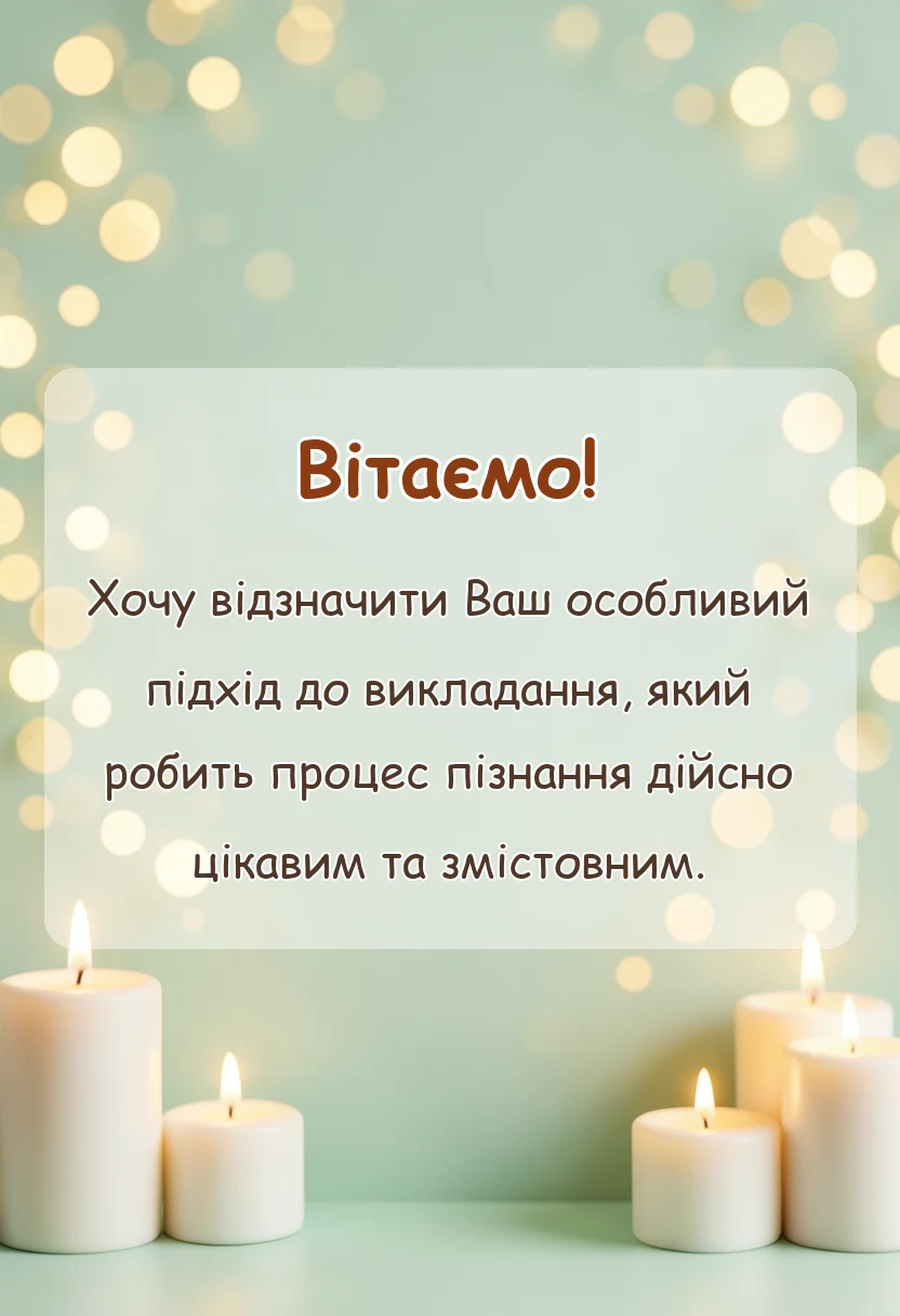 красива листівка: подяка викладачу своїми словами