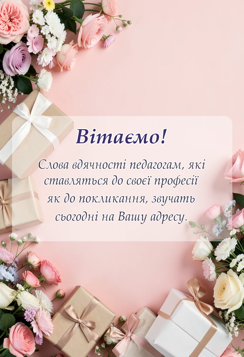 листівка з побажанням - подяка вчителю за дитину