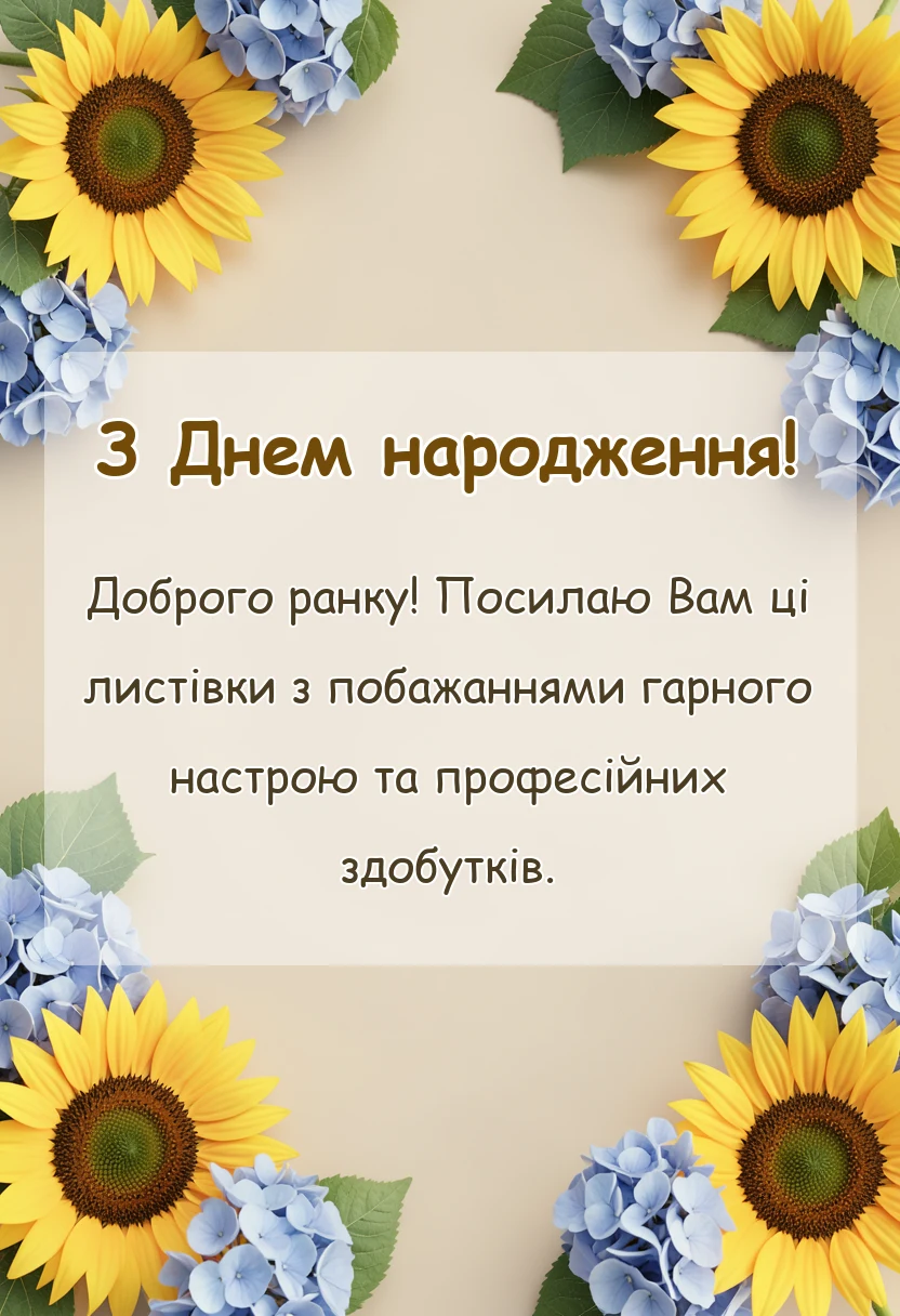 вітальна листівка - вітання з добрим ранком з картинками
