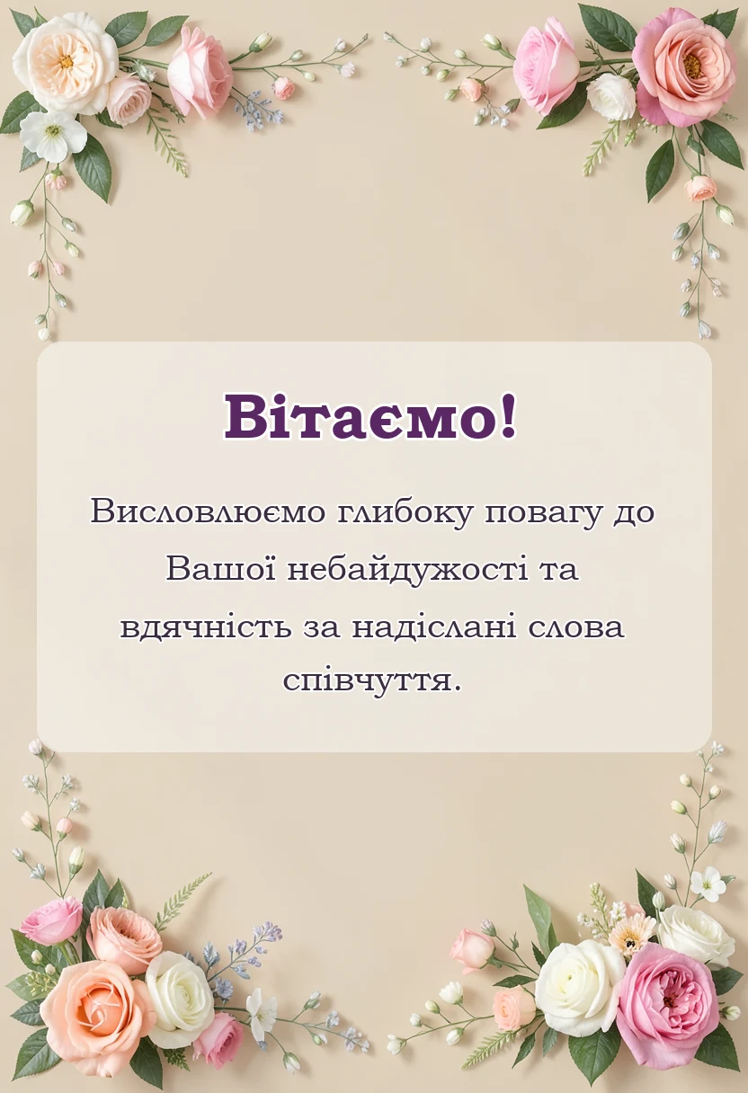 листівка з побажанням - подяка за співчуття картинки