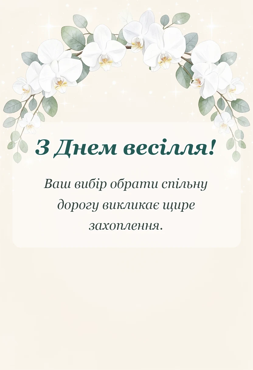 красива листівка: привітання з весіллям батькам